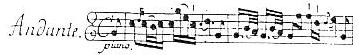Andante: hand-written sheet music