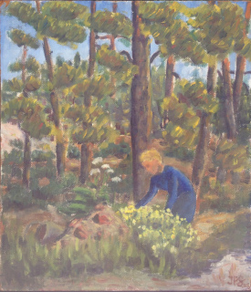 Bärplockare i skog